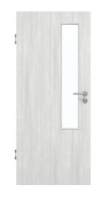 Frontansicht von GARANT Schallschutztür Authentic Grigio GCK08 mit Lichtausschnitt LA-5 schlossseitig