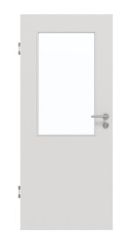 Frontansicht von GARANT Schallschutztür 0160-60 Silver Grey CePaL mit Lichtausschnitt LA-6