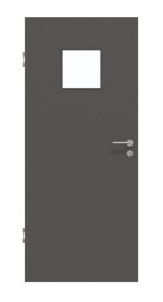 Frontansicht von GARANT Schallschutztür 10622-60 Ebony CePaL mit Lichtausschnitt LA-7