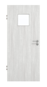 Frontansicht von GARANT Schallschutztür Authentic Grigio GCK08 mit Lichtausschnitt LA-7