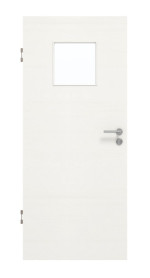 Frontansicht von GARANT Schallschutztür Quer Authentic Bianco CePaL mit Lichtausschnitt LA-8