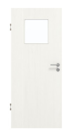 Frontansicht von GARANT Schallschutztür Authentic Bianco GCK08 mit Lichtausschnitt LA-9