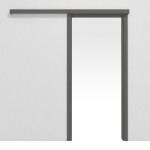 Frontansicht von HÖRMANN Schiebetürsystem vor der Wand laufend Staubgrau RAL 7037 Duradecor mit Zarge