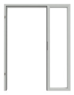 Frontansicht in RAL 7035 von Stahl-Futterzarge VarioFix für alle Wandtypen mit Seitenteil - Hörmann