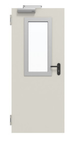 Frontansicht von Innentür-Set Stahl mit Feuerschutzfunktion T90-1 FSA-62 mit Rechteckverglasung Ausschnitt 2 inkl. Eckzarge - Teckentrup