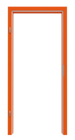 Frontansicht von Zarge RAL 2004 Reinorange Rundkante - Lebo