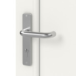 Detail Oberfläche von Kunststoff Nebeneingangstür F010 Optima mit Glasausschnitt