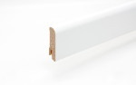 Sockelleiste 18 x 58 x 2400 mm Massivholz rund weiß lackiert Clip-Nut
