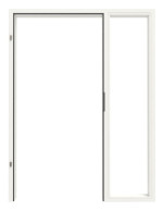 Frontansicht in RAL 9016 von Stahl-Futterzarge VarioFix für alle Wandtypen mit Seitenteil - Hörmann
