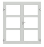 Frontansicht in RAL 7035 von Innentür-Set 2-flg. Aluminium Rohrrahmentür ES 50 mit LA-03 inkl. Blockzarge - Hörmann