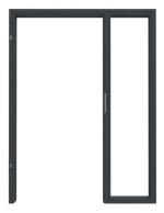 Frontansicht in RAL 7016 von Stahl-Futterzarge VarioFix für alle Wandtypen mit Seitenteil - Hörmann