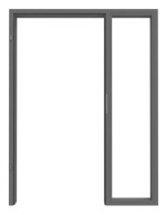 Frontansicht in ch703 von Stahl-Futterzarge VarioFix für alle Wandtypen mit Seitenteil - Hörmann