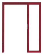 Frontansicht in RAL 3003 von Stahl-Futterzarge VarioFix für alle Wandtypen mit Seitenteil - Hörmann