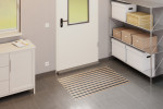 Milieubild Garage mit Metallregal, Schrank und Aluprofilmatte KLASSIK Rips T11PP kokos / Safe R01V schwarz - Entrada