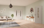Main-Milieuansicht von GARANT Doppelflügeltür inkl. Zarge D92-60 Dove Grey Resopal mit Lichtausschnitt LA-5 schlossseitig Sprosse SP10