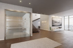 Milieu Loft Wohnzimmer mit Selina Mattierung Doppelflügeltür mit Motiv matt - Erkelenz