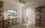 Main-Milieuansicht von GARANT Schallschutztür D354-60 Designer White Resopal mit Lichtausschnitt LA-4 bandseitig
