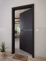 CloseUp-Milieuansicht von GARANT Wohnungseingangstür Aura 831 Matt RAL 9005 G-TEC