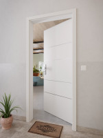 CloseUp-Milieuansicht von GARANT Wohnungseingangstür Corona 833 Silver Grey CePaL