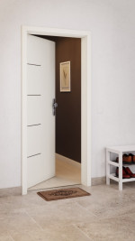 CloseUp-Milieuansicht von GARANT Wohnungseingangstür Corona 834 Snow White CePaL