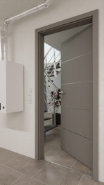 Detail-Milieuansicht von GARANT Wärmeschutztür Aura 830 Matt Staubgrau 7037 G-TEC