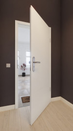 Front-Milieuansicht von GARANT Wohnungseingangstür Quer Authentic Bianco CePaL