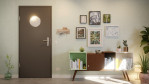 Front-Milieuansicht von GARANT Wohnungseingangstür 10622-60 Ebony CePaL mit Lichtausschnitt LA-12