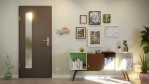 Front-Milieuansicht von GARANT Wohnungseingangstür 10622-60 Ebony CePaL mit Lichtausschnitt LA-4 bandseitig