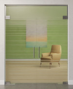 Bild von Ufficio Motiv klar 2-flg. Glaspendeltür mit Oberlicht DORMA Mundus BTS Variante 10 - Erkelenz
