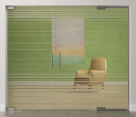 Bild von Ufficio Motiv klar 2-flg. Glaspendeltür mit festem Seitenteil DORMA Mundus BTS Variante 5 - Erkelenz