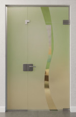 Bild von Bergamo Motiv klar Ganzglastür mit festem Seitenteil und Oberlicht DORMA Mundus Variante 6 - Erkelenz