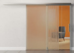 Bild von Linie 1 Motiv matt 2-flg. Glasschiebetür DORMA MUTO Teleskop Variante 1 - Erkelenz