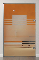 Bild von Selina Motiv matt Glaspendeltür mit festem Seitenteil und Oberlicht DORMA Tensor Variante 3 - Erkelenz