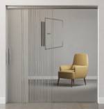 Bild von Linie 1 Motiv klar Glasschiebetür mit festem Seitenteil Sigma Flexible Variante 1 - Erkelenz