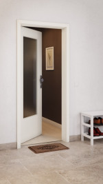 CloseUp-Milieuansicht von GARANT Wohnungseingangstür 9417-60 Snow White CePaL mit Lichtausschnitt LA-DIN