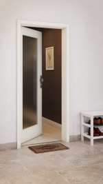 CloseUp-Milieuansicht von GARANT Wohnungseingangstür 9417-60 Snow White CePaL mit Lichtausschnitt LA-2