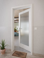 CloseUp-Milieuansicht von GARANT Wohnungseingangstür Authentic Grigio GCK08 mit Lichtausschnitt LA-3