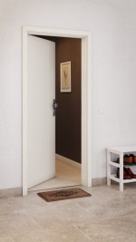 CloseUp-Milieuansicht von GARANT Wohnungseingangstür Weißlack 9010
