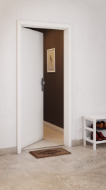 CloseUp-Milieuansicht von GARANT Wohnungseingangstür Weißlack 9016 CePaL