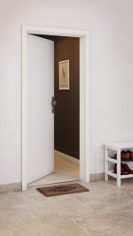 CloseUp-Milieuansicht von GARANT Wohnungseingangstür Weißlack 9016