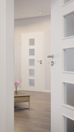 Detail-Milieuansicht von Weiß ähnlich RAL 9016 LA 5 Mattlack Basic Innentür - Huga