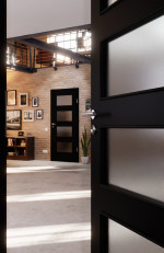 Detail-Milieuansicht von Schwarz RAL 9005 LA 9 Mattlack Basic Innentür - Huga