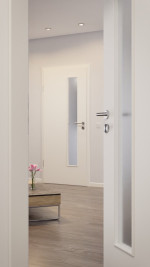 CloseUp-Milieuansicht von Reinweiß RAL 9010 LA 24 schlossseitig ProLine Lack Innentür - Hörmann