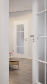 CloseUp-Milieuansicht von Georgia 1 LA Sprosse 2/4 ClassicLine Weißlack Innentür - Hörmann