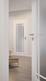 CloseUp-Milieuansicht von Kontura 1 LA Lugano ClassicLine Weißlack Innentür - Hörmann