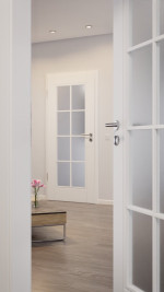 CloseUp-Milieuansicht von Kontura 1 LA Sprosse 2/4 ClassicLine Weißlack Innentür - Hörmann