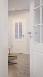 CloseUp-Milieuansicht von Kontura 2 LA Sprosse 2/3 ClassicLine Weißlack Innentür - Hörmann