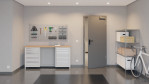 Front-Milieuansicht von HÖRMANN Rauchschutztür Staubgrau RAL 7037 Duradecor ProLine