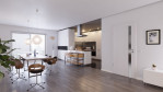 Main-Milieuansicht von HÖRMANN Innentür Pure 1 Eiche Weiß Duradecor DesignLine mit Lichtausschnitt Schlossseite