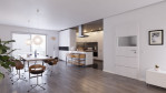 Main-Milieuansicht von HÖRMANN Innentür Pure 2 Eiche Weiß Duradecor DesignLine mit Lichtausschnitt quer mit bündiger Lisene Plain 80-7